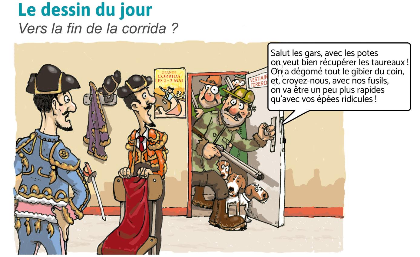 dessin-de-presse--les-toreros-et-les-chasseurs